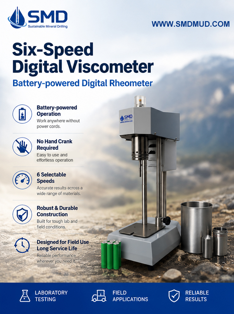 Six-Speed Digital Viscometer,   Battery-powered Digital Rheometer